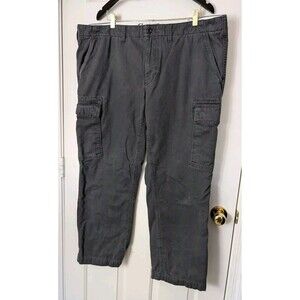 Eddie Bauer Cargo Pants Mens 42x30 Gray Flannel Lined Legend Washed Outdoor Wear